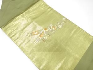 横笛に唐花模様刺繍名古屋帯